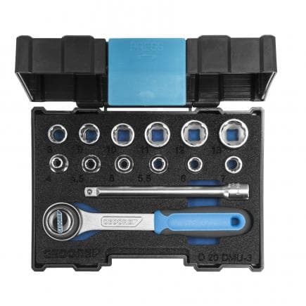 GEDORE 1815598 - Jeu de clés à douilles 1/4'' avec profil UD métrique (14 pcs.)