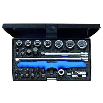 GEDORE 2190281 - Jeu de clés à douilles 1/4'' pour motos (30 pcs.)