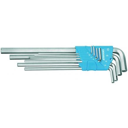 GEDORE 1543555 - Jeu de clés Allen longues en pouces avec support (8 pcs.)