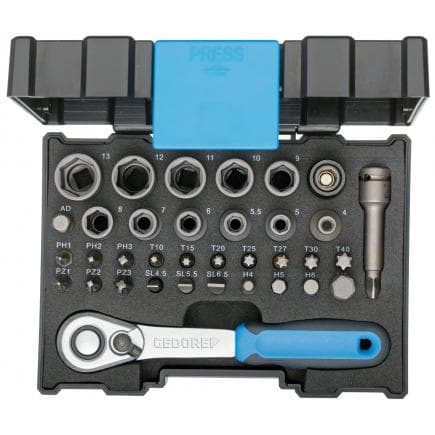 GEDORE 2998211 - Ensemble cliquet et douilles 1/4'' (35 pcs.)