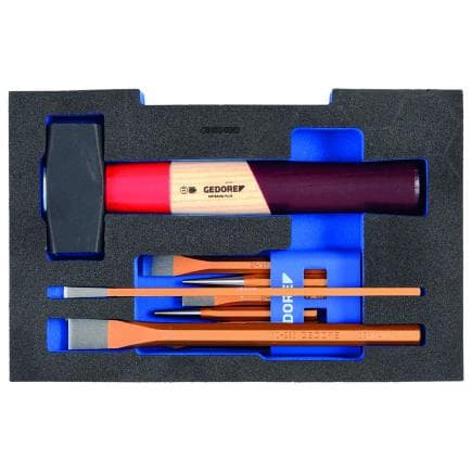 GEDORE 2835932 - Ensemble marteau et burins dans le plateau (9 pcs.)