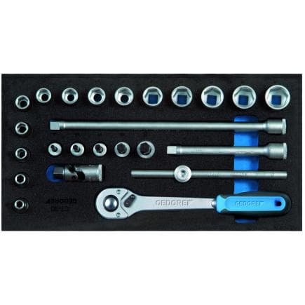 GEDORE 2308975 - Jeu de clés à douilles 3/8'' dans le module Check-Tool (24 pcs.)