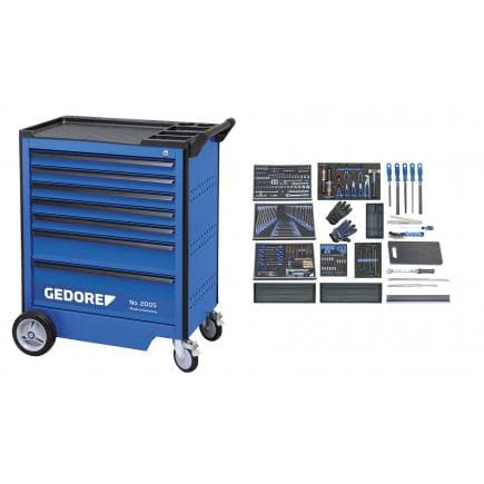 GEDORE 2016222 - Chariot à outils avec assortiment (257 pcs.)