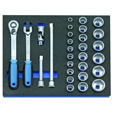 GEDORE 2016494 - Jeu de douilles 1/2'' dans le module d'outils CT (29 pcs.)