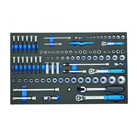 GEDORE 2016257 - Jeu de douilles 1/4'' - 3/8'' - 1/2'' dans le module d'outils CT (91 pcs.)