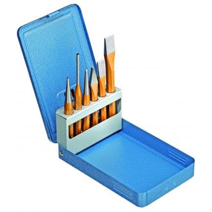 GEDORE 8725710 - Jeu de burins et de poinçons dans un coffret métallique (6 pcs.)
