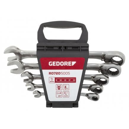 GEDORE 3300872 - Jeu de clés mixtes à cliquet réversibles métriques (5 pcs.)