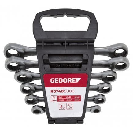 GEDORE 3300898 - Jeu de clés à cliquet doubles métriques (6 pcs.)
