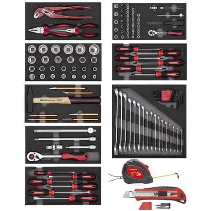 GEDORE 3301656 - Jeu d'outils de module en mousse 8xCT (119 pcs.)