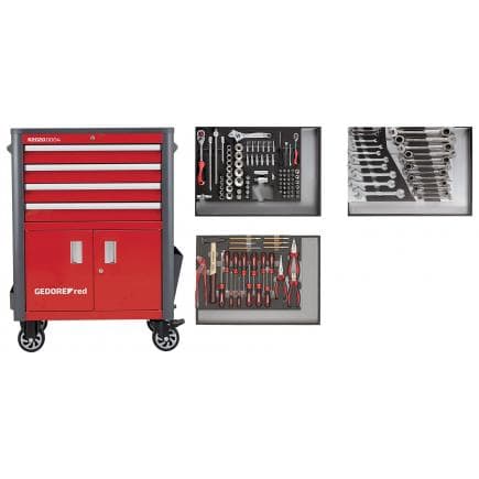 GEDORE 3301689 - Chariot d'atelier WINGMAN avec jeu d'outils (129 pcs.)