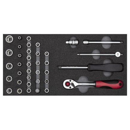 GEDORE 3301705 - Jeu de clés à douilles 1/4'' dans le module 2/6 CT (37 pcs.)