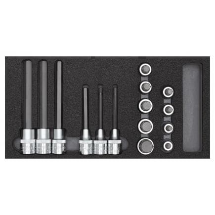 GEDORE 3301710 - Jeu de douilles pour vis 1/2'' dans module 2/6 CT (15 pcs.)