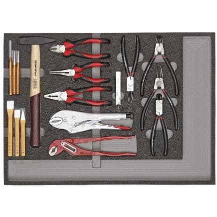 GEDORE 3301682 - Jeu de pinces, marteaux et burins dans le module CT (29 pcs.)