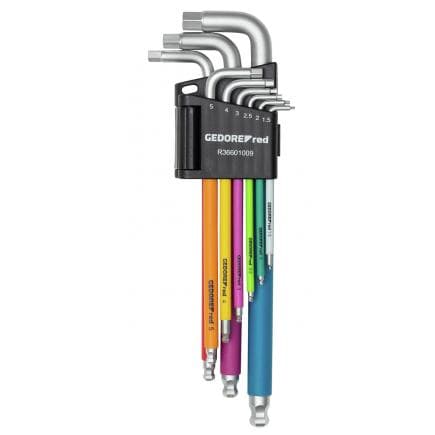 GEDORE 3301332 - Jeu de tournevis coudés IN avec code couleur (9 pcs.)