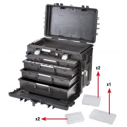 GT LINE AI1.KT01 - Chariot porte-outils en polypropylène 4 tiroirs