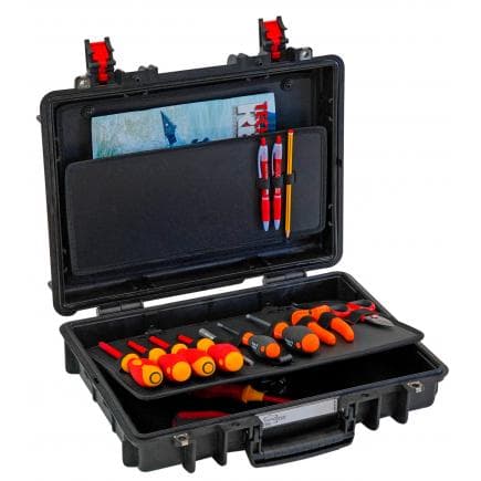 GT LINE GT 42-09 PEL - Valise chariot porte-outils en polypropylène étanche, panneau à élastiques