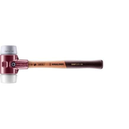 HALDER 3037.030 - Maillets SIMPLEX-TPE moyen/superplastique avec boîtier en fonte malléable et manche en bois