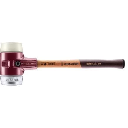 HALDER 3089.030 - Maillets SIMPLEX-nylon/métal doux avec boîtier en fonte malléable et manche en bois de haute qualité