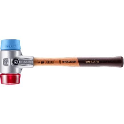 HALDER 3116.030 - Maillets SIMPLEX-TPE souple/plastique avec boîtier en aluminium et manche en bois