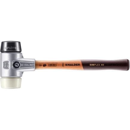 HALDER 3128.030 - Maillets SIMPLEX-Caoutchouc chargé/nylon avec boîtier en aluminium et manche en bois