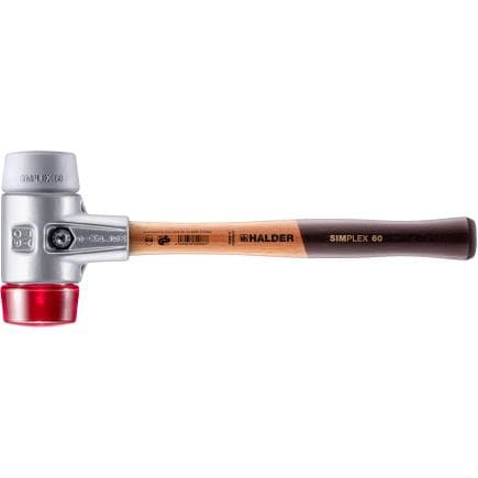 HALDER 3136.030 - Maillets SIMPLEX-TPE moyen/plastique avec boîtier en aluminium et manche en bois