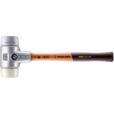 HALDER 3138.030 - Maillets SIMPLEX-TPE moyen/nylon avec boîtier en aluminium et manche en bois