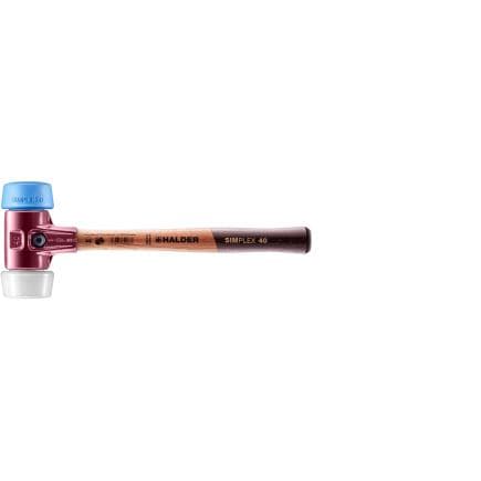 HALDER 3017.051 - Maillets SIMPLEX 50 : 40-TPE souple/ superplastique avec boîtier en fonte malléable et manche en bois de haute qualité