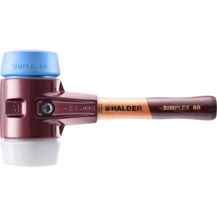 HALDER 3017.082 - Maillets SIMPLEX-TPE souple/superplastique avec boîtier en fonte malléable et manche en bois extra court de qualité