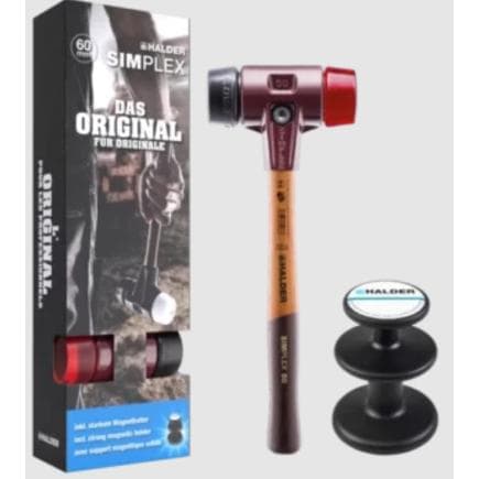 HALDER 3026s008 - Promo Plus Box SIMPLEX-Maillet SIMPLEX caoutchouc chargé/plastiqueplus support magnétique