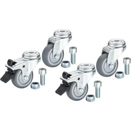 HAZET 167T-09/4 - Jeu de galets complet avec 4 galets, vis et écrous pour servante d'atelier Assistent 167T