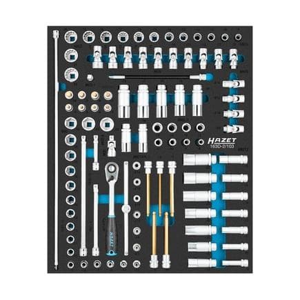 HAZET 163D-2/103 - Jeu de clés à douilles (103 pcs.)