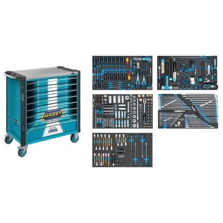 HAZET 179NXL-8S1/425 - Servante d’atelier Assistent 8 tiroir avec assortiment (425 pcs.)