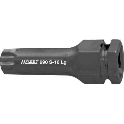 HAZET 990S-14LG - Embout de clé à douilles polygonal XZN long avec adaptateur carré intérieur 1/2"