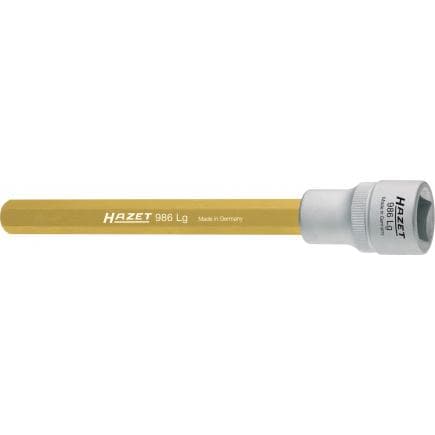 HAZET 986LG-8 - Embout de clé à douilles hexagonal métrique long avec adaptateur carré intérieur 1/2"