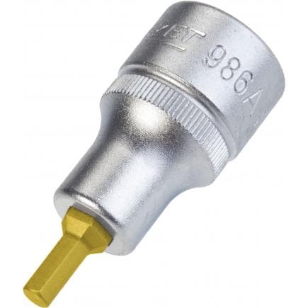 HAZET 986A-5/16 - Embout de clé à douilles hexagonal court avec adaptateur carré intérieur 1/2" en pouces
