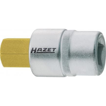 HAZET 986-8 - Embout de clé à douilles hexagonal métrique court avec adaptateur carré intérieur 1/2" à moletage