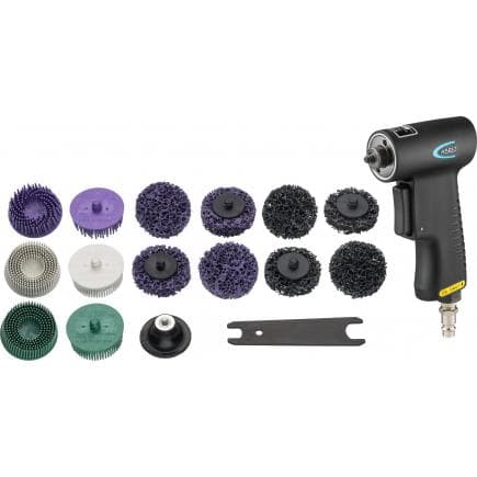 HAZET 9033-11/17 - Meuleuse à brosse et Jeu d'accessoires (17 pcs.)