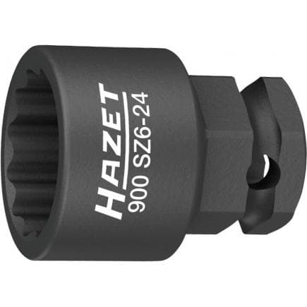 HAZET 900SZ6-19 - Embout de clé à douilles double hexagone court avec adaptateur carré intérieur 1/2" avec profil de traction à alésage