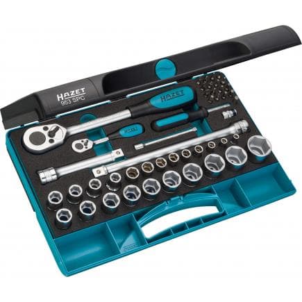 HAZET 953SPC - Jeu de cliquets et d'embouts de clé à douilles avec adaptateur carré intérieur 1/2" (47 pcs.)