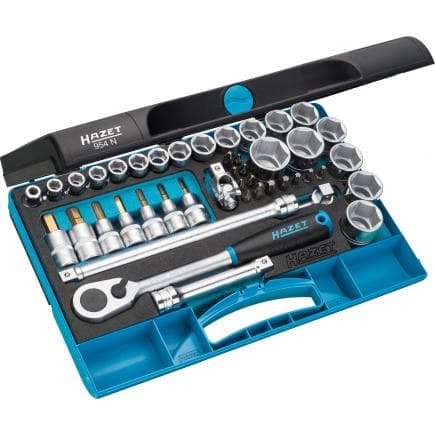 HAZET 954N - Jeu de cliquets et d'embouts de clé à douilles hexagonaux Pozidriv, PH et TORX® avec adaptateur carré intérieur 1/2" avec profil de...