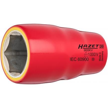 HAZET 900KV-10 - Embout de clé à douilles hexagonal métrique avec adaptateur carré intérieur 1/2" avec profil de traction avec isolation de...