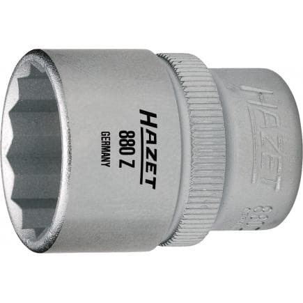 HAZET 880Z-12 - Embout de clé à douilles double hexagone métrique avec adaptateur carré intérieur 3/8" avec profil de traction à moletage