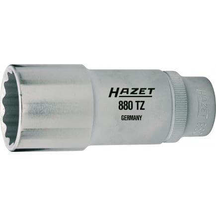 HAZET 880TZ-10 - Embout de clé à douilles double hexagone long métrique avec adaptateur carré intérieur 3/8" avec profil de traction
