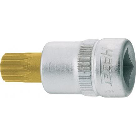 HAZET 8808-5 - Embout de clé à douilles avec empreinte polygonale interne (XZN) court avec adaptateur carré intérieur 3/8"