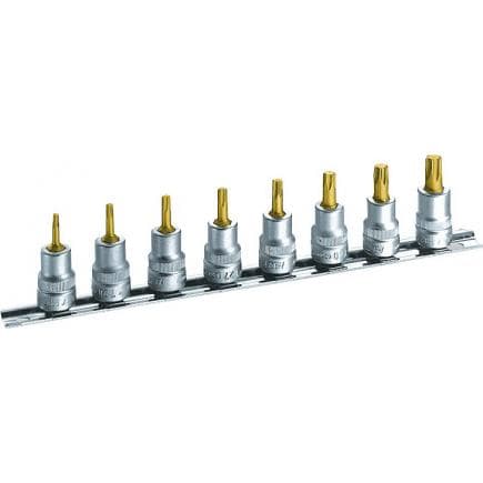 HAZET 8802T/8H - Jeu d'embouts de clé à douilles pour profil TORX® avec adaptateur carré intérieur 3/8" (8 pcs.)
