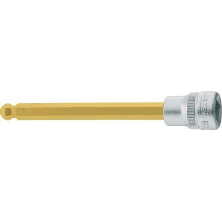 HAZET 8801KK-5 - Embout de clé à douilles pour tournevis hexagonal métriques longs à tête sphérique métrique avec adaptateur carré intérieur 3/8"