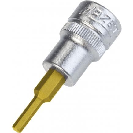 HAZET 8801A-5/32 - Embout de clé à douilles pour tournevis hexagonal court métrique à tête sphérique avec adaptateur carré intérieur 3/8" en pouces