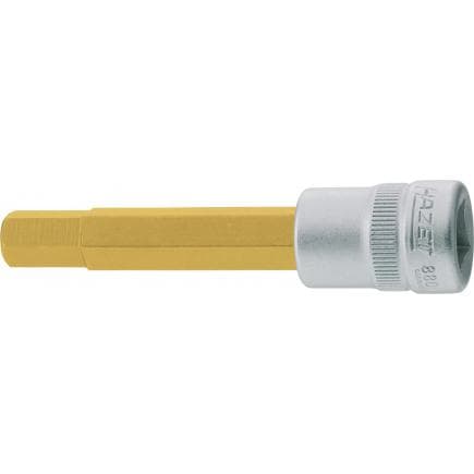 HAZET 8801-6 - Embout pour clé à douilles pour tournevis hexagonal métrique court à moletage avec adaptateur carré intérieur 3/8"