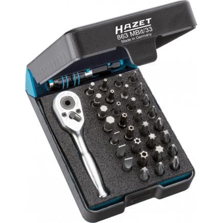HAZET 863MBIT/33 - Jeu avec cliquet réversible 1/4" et embouts (33 pcs.)