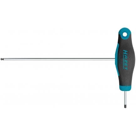 HAZET 829KK-2 - Clé mâle hexagonale avec manche en T bi-matière à tête sphérique